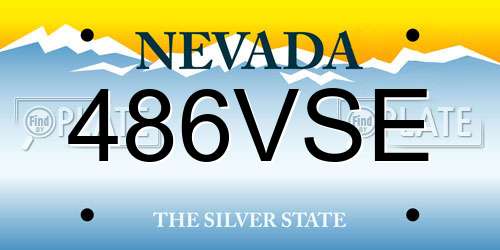 486VSE Nevada License Plate