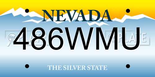 486WMU Nevada License Plate