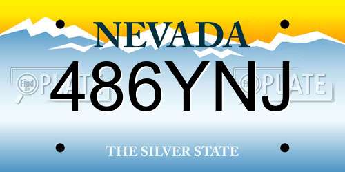 486YNJ Nevada License Plate