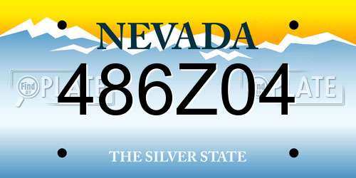 486Z04 Nevada License Plate