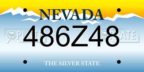 486Z48 Nevada License Plate