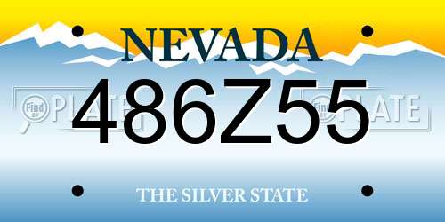 486Z55 Nevada License Plate