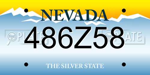486Z58 Nevada License Plate