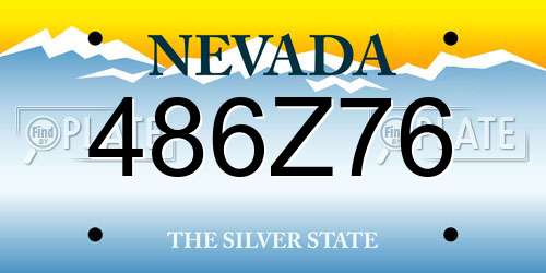 486Z76 Nevada License Plate