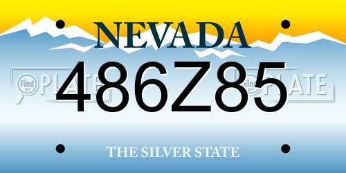 486Z85 Nevada License Plate