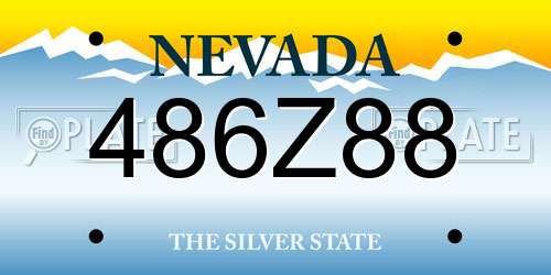 486Z88 Nevada License Plate
