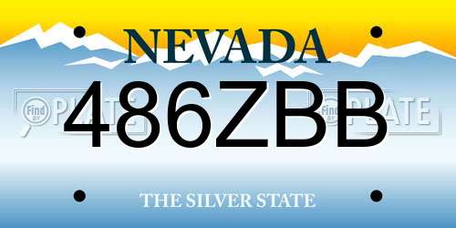 486ZBB Nevada License Plate