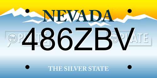 486ZBV Nevada License Plate