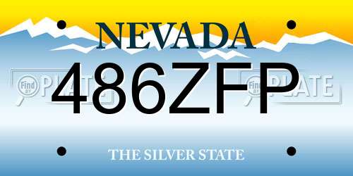 486ZFP Nevada License Plate
