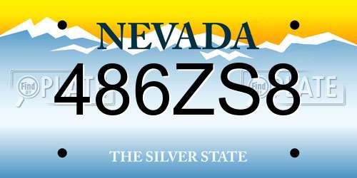 486ZS8 Nevada License Plate