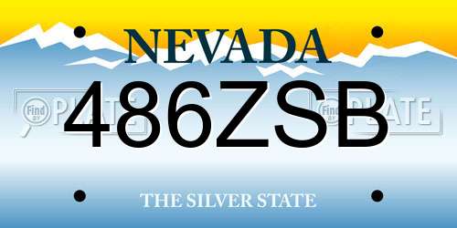 486ZSB Nevada License Plate