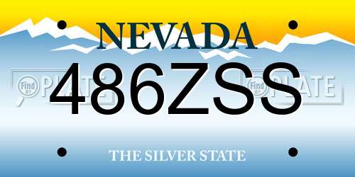 486ZSS Nevada License Plate