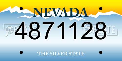 4871128 Nevada License Plate