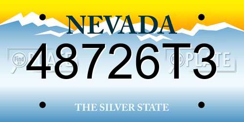 48726T3 Nevada License Plate