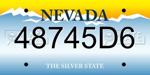 48745D6 Nevada License Plate