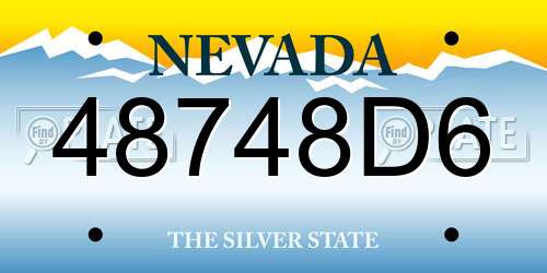 48748D6 Nevada License Plate