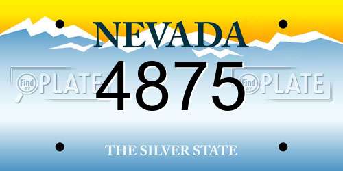 4875 Nevada License Plate