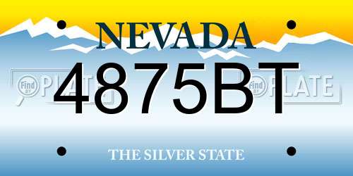 4875BT Nevada License Plate
