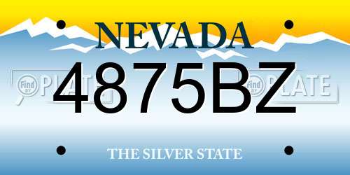 4875BZ Nevada License Plate