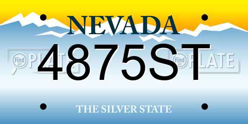 4875ST Nevada License Plate