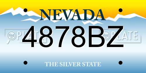 4878BZ Nevada License Plate