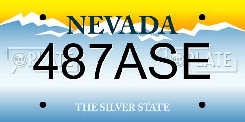 487ASE Nevada License Plate