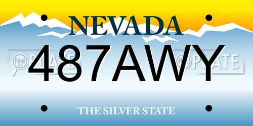487AWY Nevada License Plate