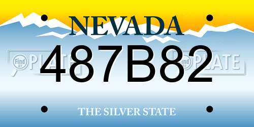 487B82 Nevada License Plate