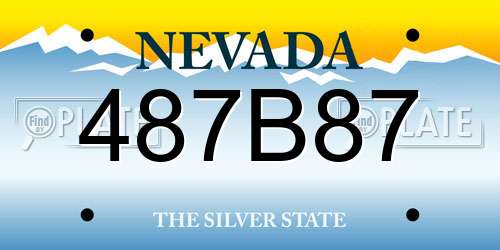487B87 Nevada License Plate
