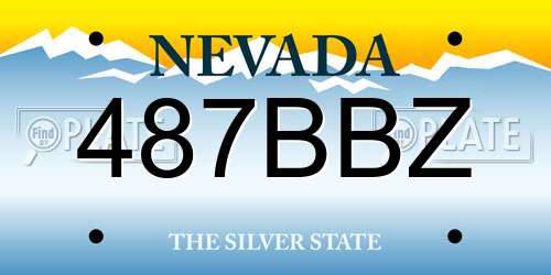487BBZ Nevada License Plate