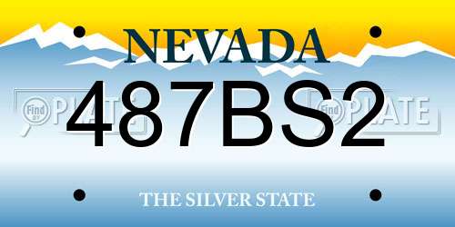 487BS2 Nevada License Plate
