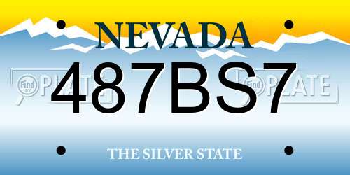 487BS7 Nevada License Plate