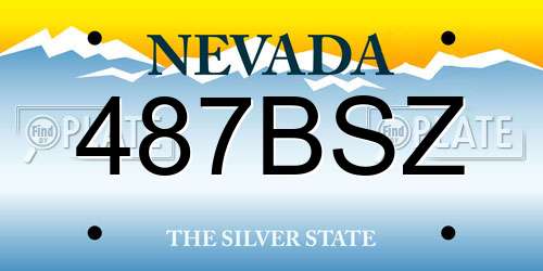 487BSZ Nevada License Plate