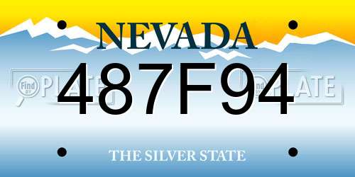 487F94 Nevada License Plate