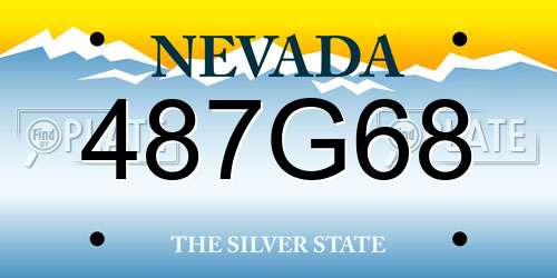 487G68 Nevada License Plate