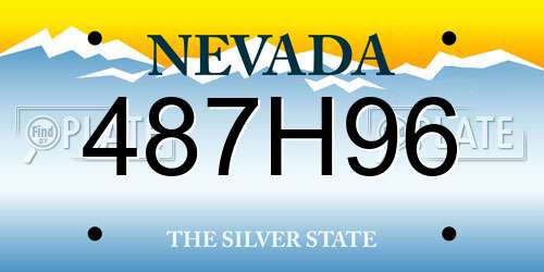 487H96 Nevada License Plate