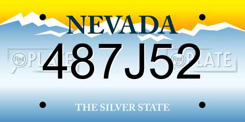 487J52 Nevada License Plate