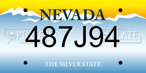 487J94 Nevada License Plate