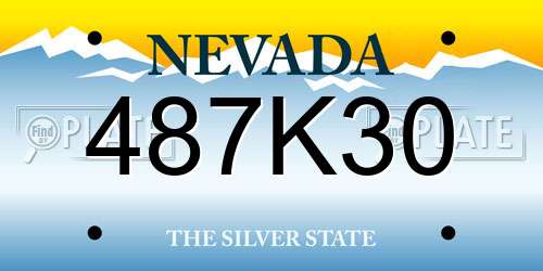 487K30 Nevada License Plate