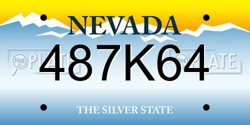 487K64 Nevada License Plate