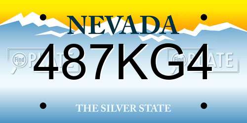 487KG4 Nevada License Plate