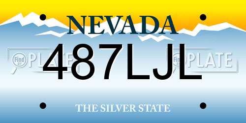487LJL Nevada License Plate