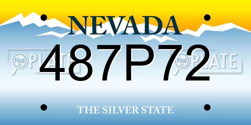 487P72 Nevada License Plate