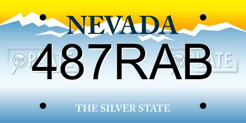 487RAB Nevada License Plate