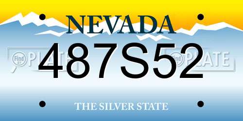487S52 Nevada License Plate