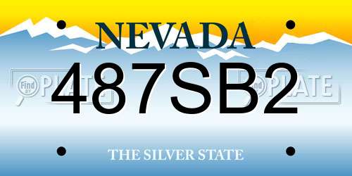 487SB2 Nevada License Plate