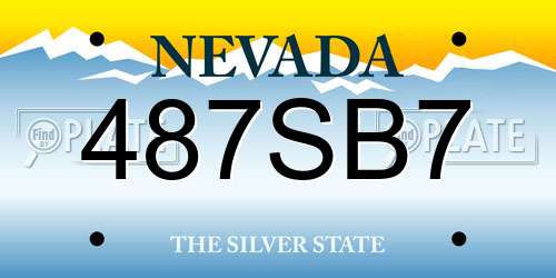 487SB7 Nevada License Plate