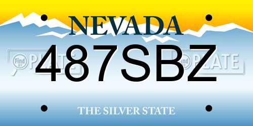 487SBZ Nevada License Plate