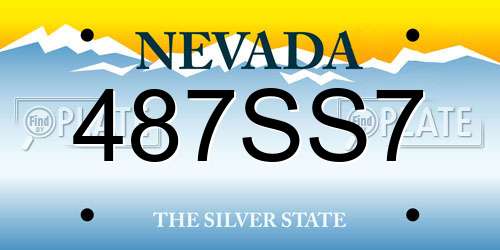 487SS7 Nevada License Plate