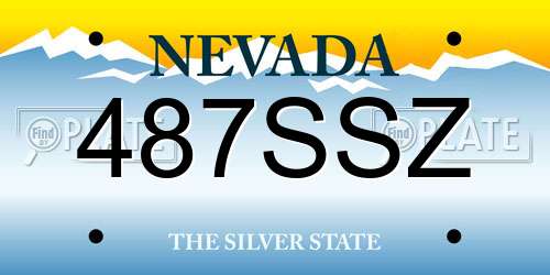 487SSZ Nevada License Plate